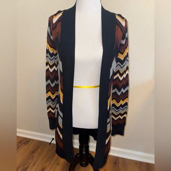 Missoni for Target Chevron Long Open Cardigan Sweater XS Multicolor Zig Zag Knit - Picture 1 of 5